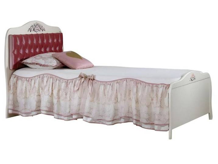 JVmoebel Holzbett Elegantes weißes Bett aus nachhaltig gewonnenem Holz (1-tlg., Bett), Made in Europe