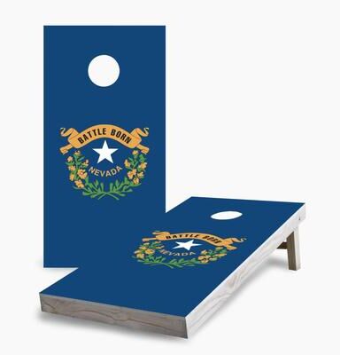 Skip's Garage Nevada State Flag Regulation 2x4 Cornhole Game Set
