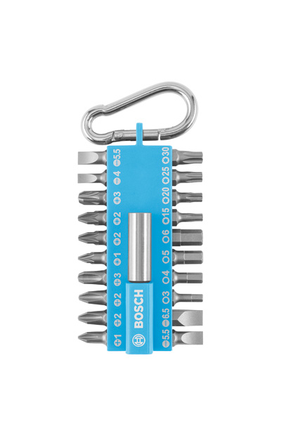 Bosch 21-teiliges Schrauberbit-Set mit Snap-hook, Hellblau 2607002822