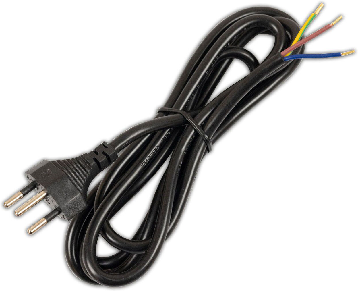 Isoled Anschlussleitung 1,5m Mit Stecker Typ J - Schweiz, H05vv-F3g0,75mm², Schwarz, Offene Enden