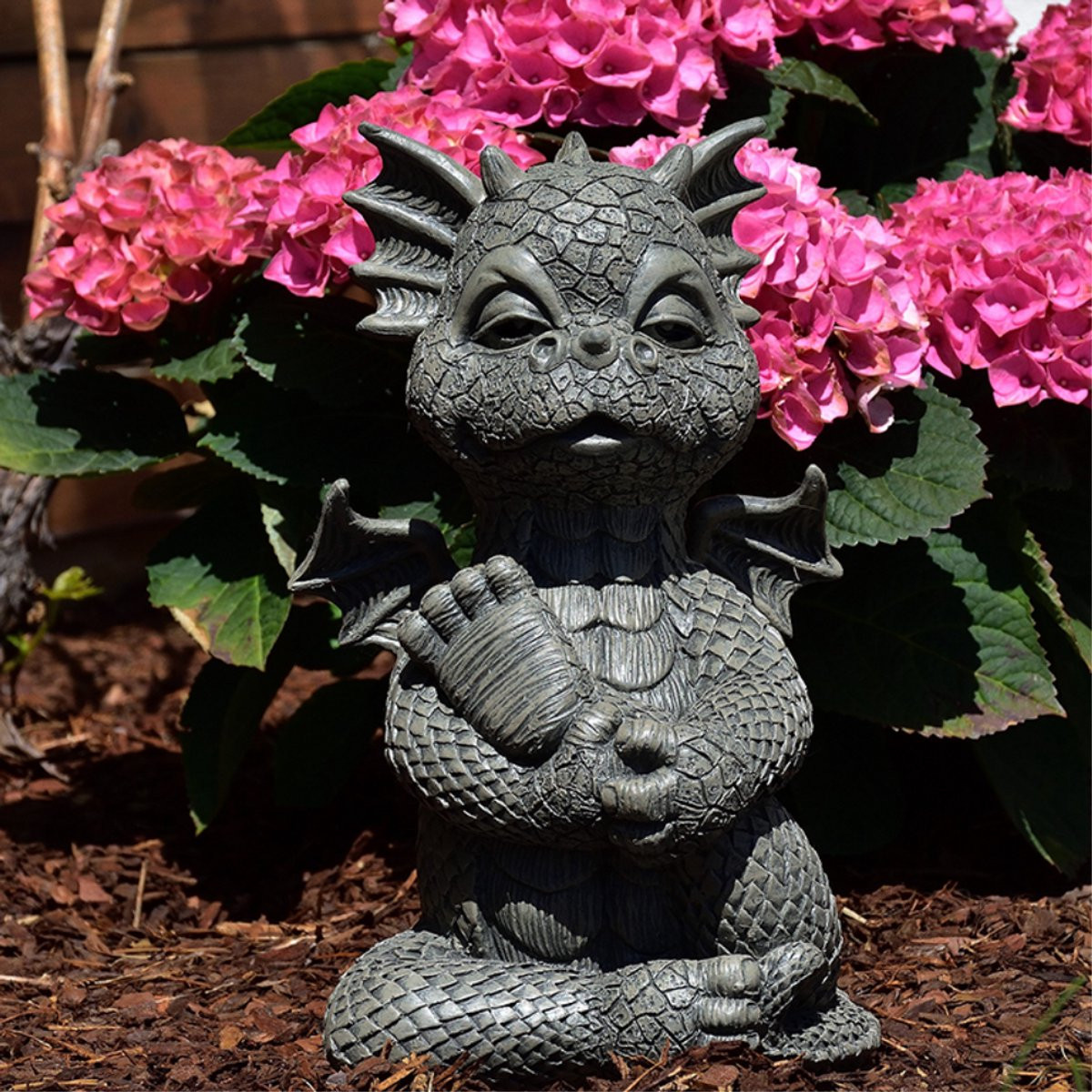 Mysticalls Boutique Trukado Drakenbeeldje voor in de tuin - 26 cm
