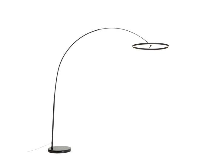 Lampadaire arc design noir avec LED à intensité variable en 3