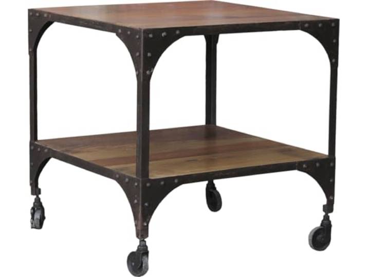 Beistelltisch mit Rädern, handgearbeitet mit Dekoelementen, Modell 54