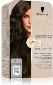 Schwarzkopf Creme Supreme cor para cabelo permanente tom 5-1 Cool Light Brown 60 ml. Creme Supreme