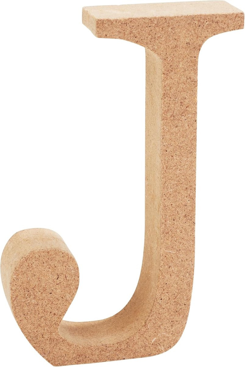 Houten Letters MDF Decoratie Cijfers voor Persoonlijke Woorden 3D Vormen Naturel B: 8 cm, D: 1,5 cm