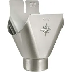 Zink-Einhangstutzen 333/100mm, oval, für halbrunde Rinne