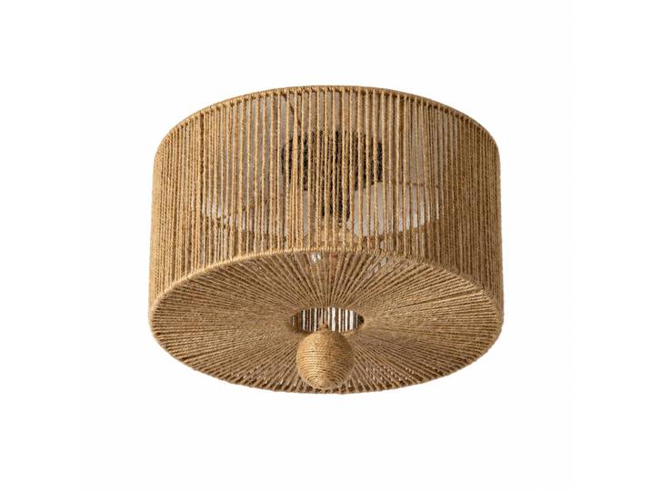 Plafonnier E27 en corde de jute naturelle\, diamètre 40 cm\, avec globe décoratif\, style bohème rustique