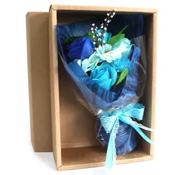 Boxed Hand Soap Flower Bouquet - Blue - Special