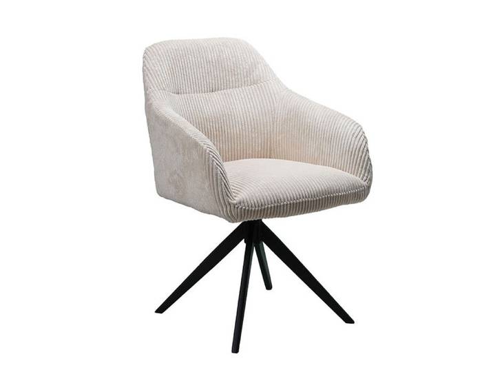 Chaise pivotante velours côtelé beige Thélyo Takasit