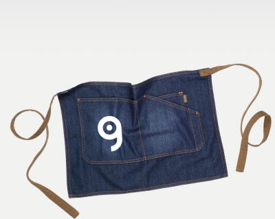 Grembiule corto denim con 3 tasche, 50x35 cm Personalizzate o neutre Workteam