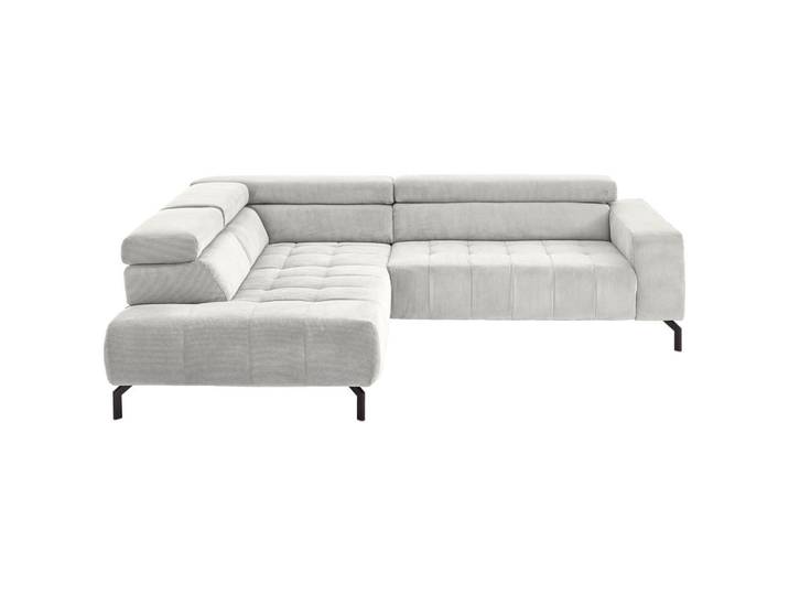 Beldomo Style Ecksofa, Silberfarben, Metall, Ottomane links, L-Form, 261x214 cm, Goldenes M, Wohnzimmer, Sofas & Couches, Wohnlandschaften, Ecksofas