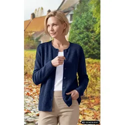 Merino-Mix-Strickjacke in marine in Größe 48/50 von DW-Shop, Marine, 48/50