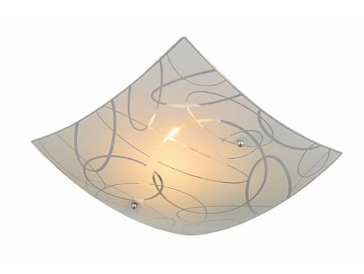 Spirelli plafonnier carré en verre Décor cercles D. 30 x 30 cm