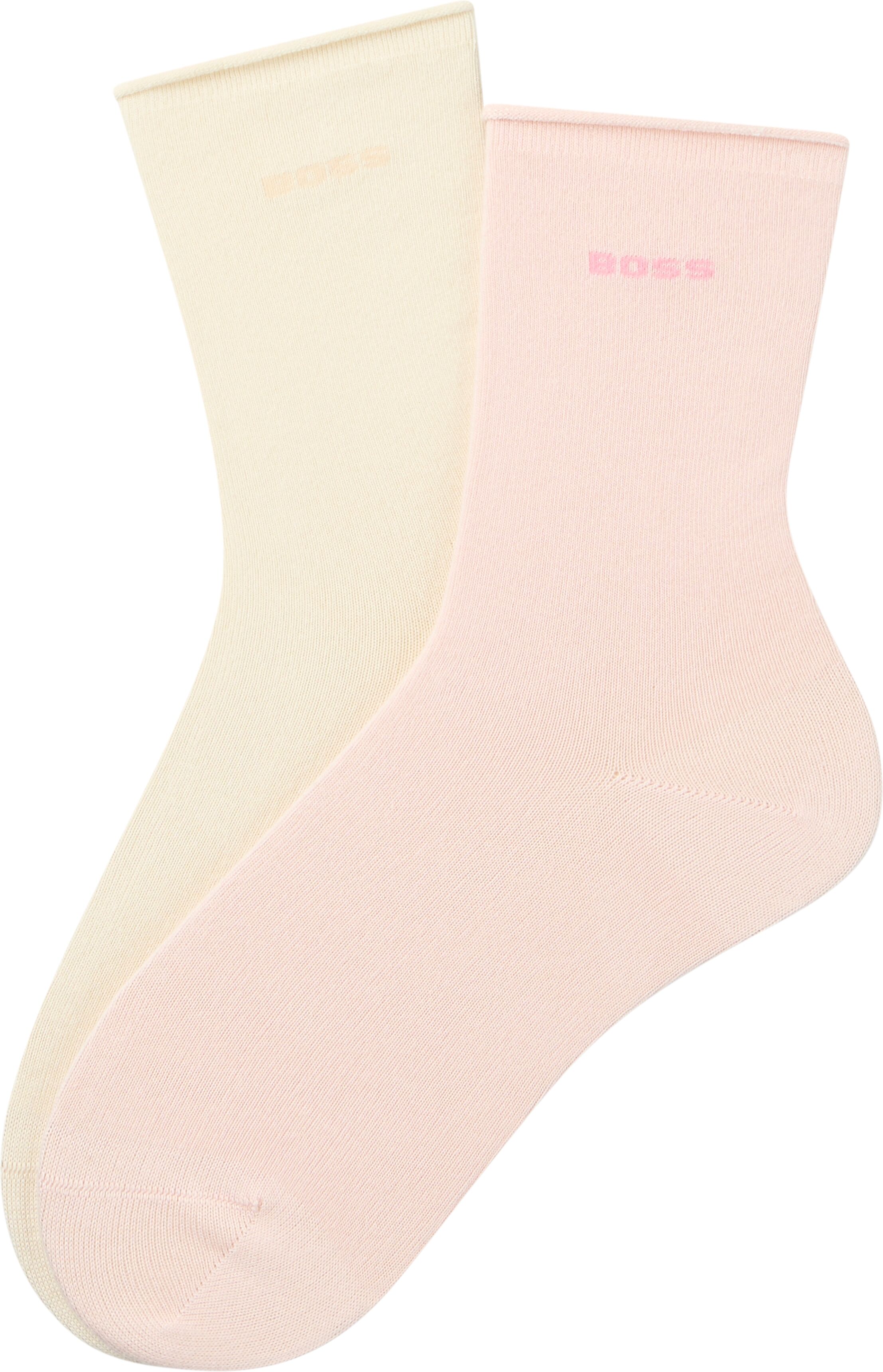 Socken BOSS, Damen, Gr. 39-42, rosa (light, pastel pink 680), Viskose, elastisch, Socken Socken, mittelhoch, verstärkte Zehen- und Fersenpartie