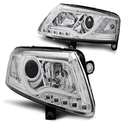 XENON LED Tagfahrlicht Scheinwerfer passend für Audi A6 C6 (4F) 04-08 chrom