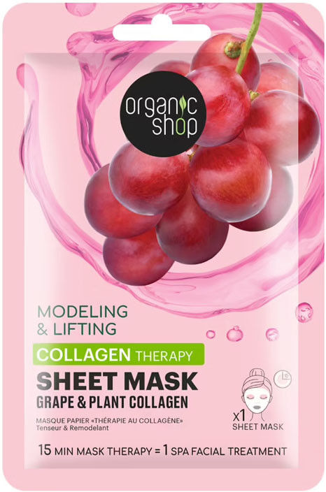 Organic Shop Masque Tissu Raisin & Collagène Végétal Masque