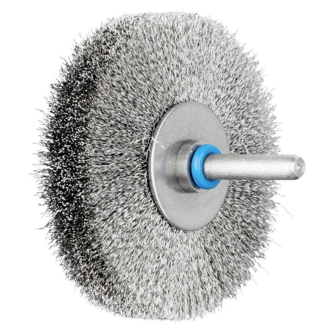 Pferd INOX-TOTAL Rundbürste ungezopft RBUIT Ø70x15 mm Schaft-Ø6 mm Edelstahl-Draht-Ø0,15 (RBUIT 7015/6 INOX 0,15)