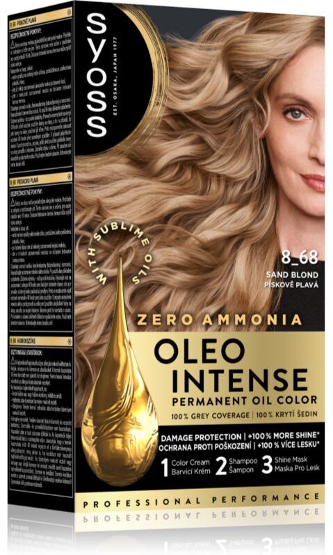 Syoss Oleo Intense coloration cheveux permanente à l'huile teinte 8_68 Sand Blond 1 pcs