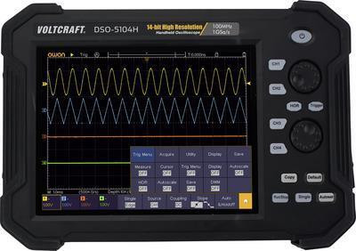Voltcraft DSO-5104H Draagbaar oscilloscoop, 100 MHz, 4 kanalen, 1 GSa/s, 40 Mpts, 14-bits digitale opslag