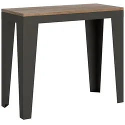 Itamoby Ausziehbare Konsole 90x40/196 cm Flame Small Evolution Eiche Natur Anthrazitrahmen