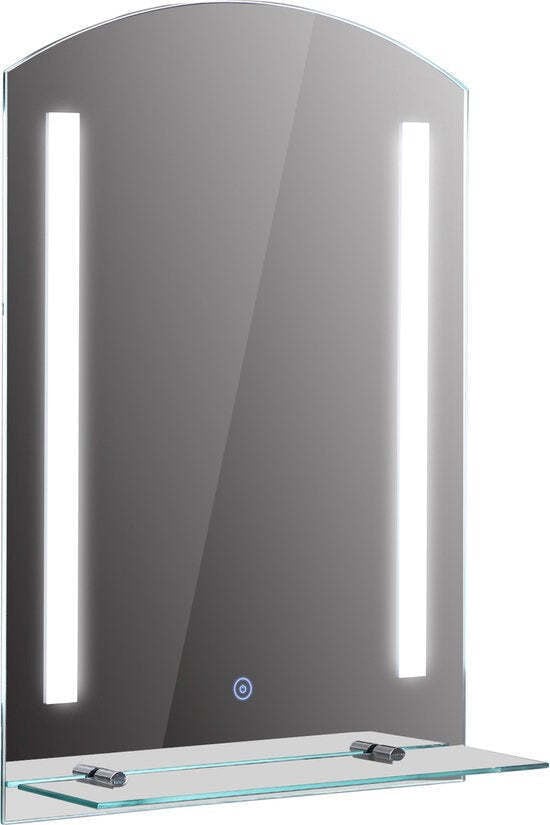 HOMCOM LED Badkamerspiegel met verlichting, wandspiegel voor de badkamer, model 834-057