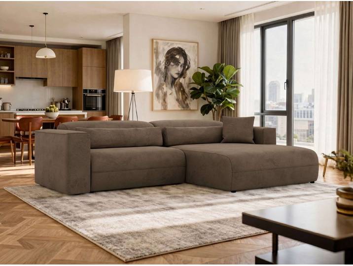 MKS MÖBEL Ecksofa PAZURRO L, Wellenfeder, lose Kissen, L-form Wohnlandschaft, Seitenauswahl, Ecksofa Breite 288 cm