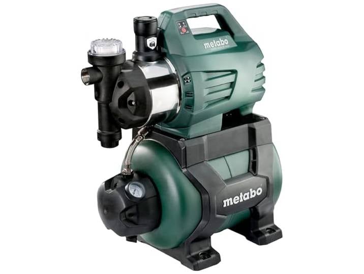 metabo HWWI 4500/25 Inox\, Pompe de Surpresseur Domestique 1300W Débit 4500 l/h\, Refoulement 48m\, Cuve en Acier Inoxydable\, Filtre et Clapet Anti-retour Inclus\, Poids 17.8 kg