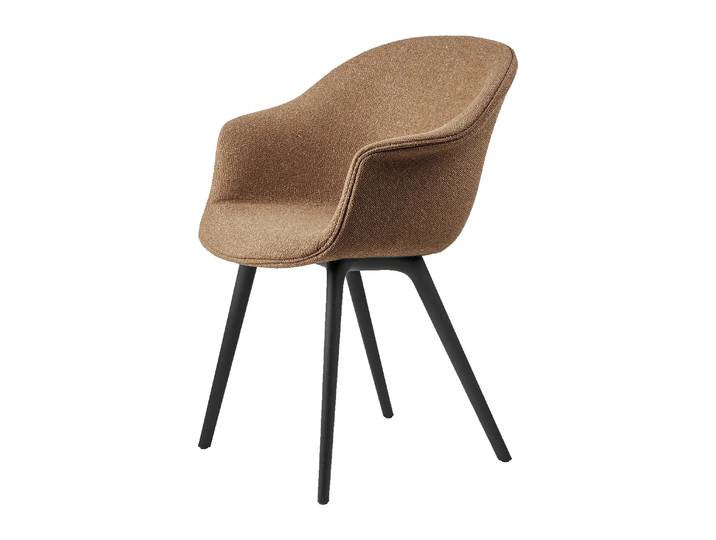GUBI Bat Dining Chair fully upholstered plastic base Around bouclé 032-black