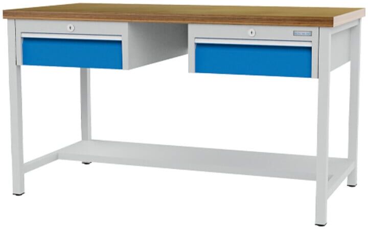 Bedrunka+Hirth Arbeits- und Werktisch R18-24 Tiefe 750 Schubladen 2 (03.14.32V-9)