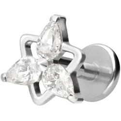 Titan Labret mit Innengewinde KRISTALLBLUME