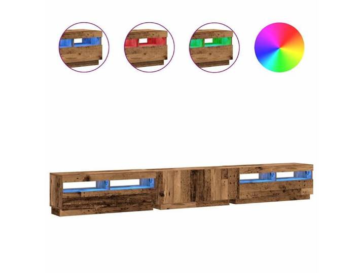 NOUVEAU Meuble télé - Meuble TV - Console TV - avec lumières LED - Console TV - vieux bois - bois d'ingénierie 90577