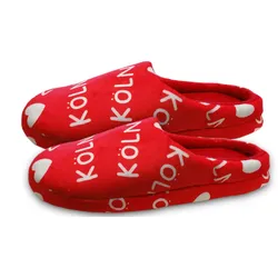 Köln Pantoffeln Softfleece (rot/weiß)