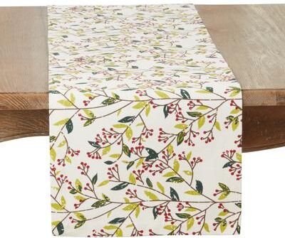 Saro Lifestyle "Red Berry Delight Table Runner - 14""x72"""