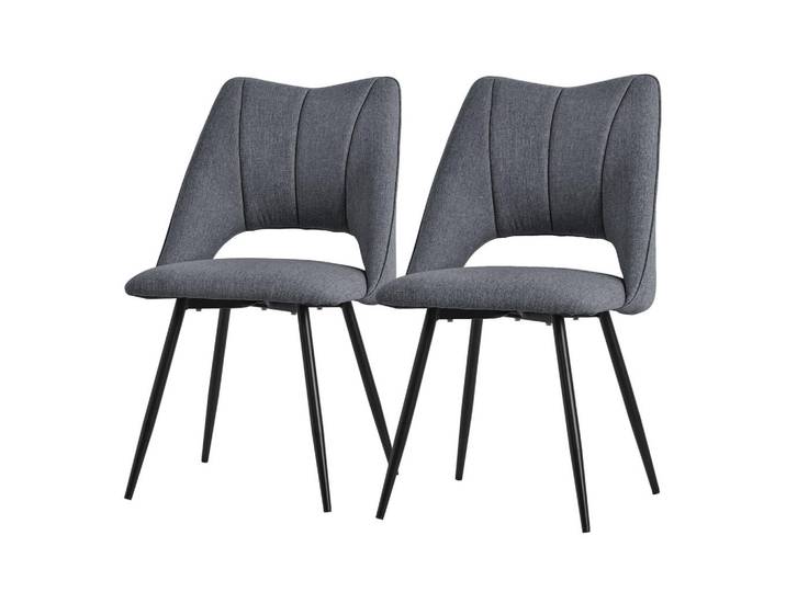Ml-Design Esszimmerstuhl Grau 2er Set, 57x89x53 cm, Esszimmer, Stühle