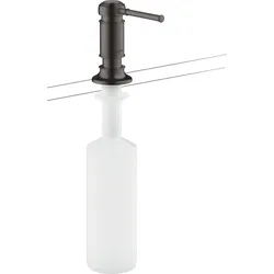 hansgrohe AXOR Montreux Seifen- und Lotionsspender, Ausladung 91mm, Flascheninhalt 500ml, 42018340, Farbe: Brushed Black Chrome