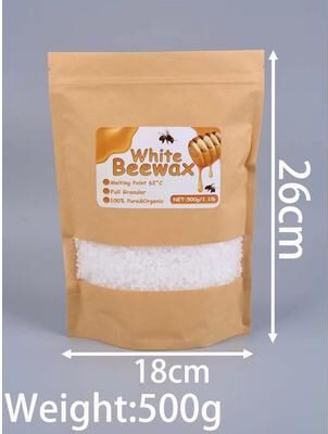 Uplift Treasures Pure Natural Beeswax Granules For DIY Candle Making With Wicks 500g