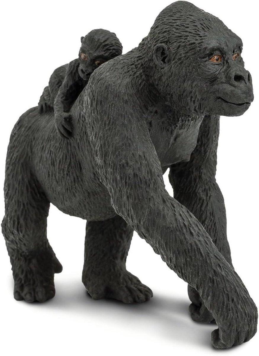 Gorilla met baby beeldje - Bruine gorilla familie figuur voor woonkamer decoratie