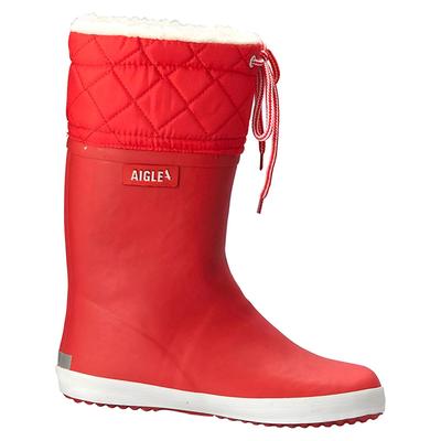 Gummistiefel AIGLE "Giboulee 2", Mädchen, Gr. 30, rot (rot, weiß), Obermaterial: 100% Naturkautschuk NaRubber., Schuhe Gummistiefel