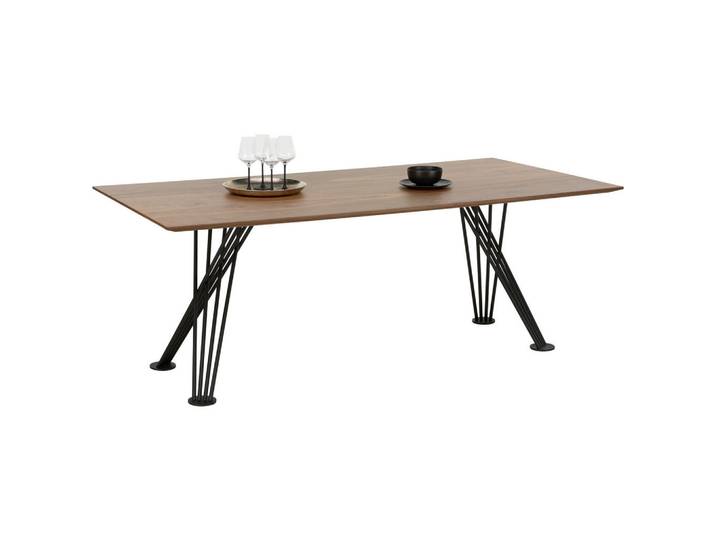 Koinor Esstisch, Nussbaumfarben, Holz, Metall, Nussbaum, furniert, rechteckig, X-Form, 100x76x200 cm, In verschiedenen Grössen erhältlich, in verschiedenen Holzarten erhältlich, Variantenauswahl, Esszimmer, Esstische, Holztisch, Esstische furniert