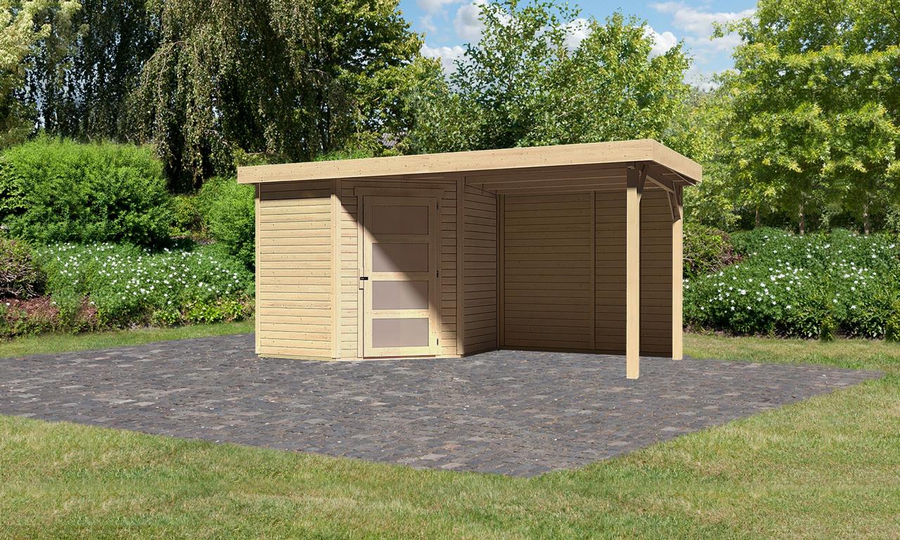 KARIBUHOLZT SH Schwandorf 3 nat217x213x218 mit AD 2,40m + Rückwand 16905560