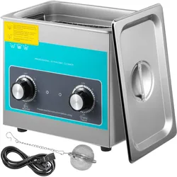 VEVOR 3L Knob Control Digital Ultraschall Reiniger 40kHz Ultrasonic Cleaner Edelstahl, 24 x 14 x 10 cm Schmuck Reinigung Ultraschall Ultraschallreinigungsgerät Brille Reinigungsgerät Heater Timer