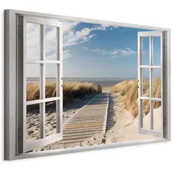Leinwandbild Window Weiß/Hellblau ca. 120x80cm