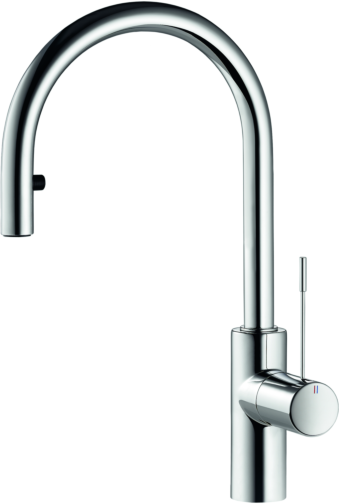 KWC Armaturen KWC Ono Spültischarmatur 10151102000FL schwenkbarer ausziehbarer U-Auslauf, Anschlussschläuche, Ausladung 200 mm, verchromt