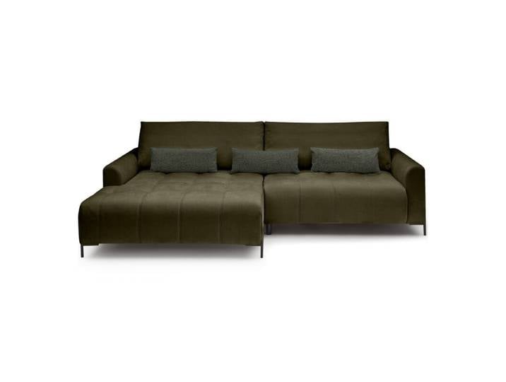 Trendstore Helwig Ecksofa inkl. Sitztiefenverstellung - Flow dunkelgrün - links Sofa in modernem Design, bequem gepolstert, mit motorischer Sitztiefenverstellung automatische Sitztiefenverstellung Modern
