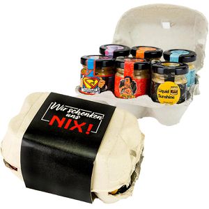 Altenburger Senf Geschenkbox Wir schenken uns nix, 6 verschiedene Sorten, im Glas, je 30 ml