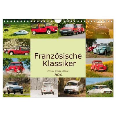 Französische Klassiker - 2CV und D Modell Oldtimer (Wandkalender 2026 DIN A4 quer), CALVENDO Monatskalender
