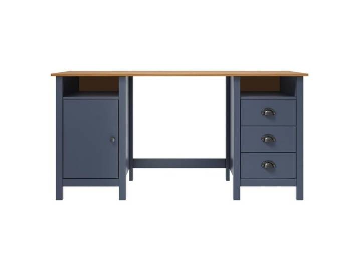 Bureau - GAROSA - Hill - Bois de pin massif - 150x50x74 cm - 3 tiroirs et 2 compartiments
