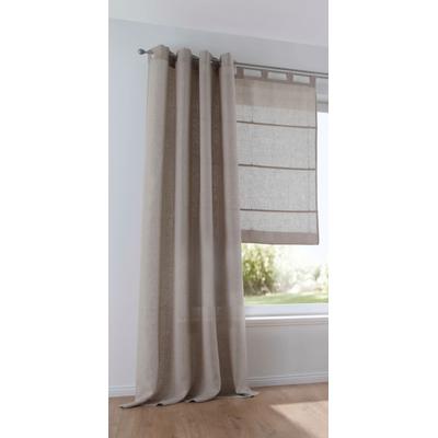 Vorhang KUTTI "Metis Leinen" Gr. 3, beige (natur), B:140cm H:225cm, Leinen, Gardinen, blickdicht, natürliche Leinen-Gardine, einfarbig, pflegeleicht, Basic