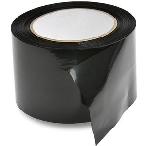dm-folien Warnband 02975013, Absperrband, nicht klebend, schwarz, 75mm x 100m