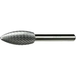 Lukas, Fräser, HSS-Frässtift Form H Flamme Kopf ø 12 mm Länge 30 mm Zahnung 3